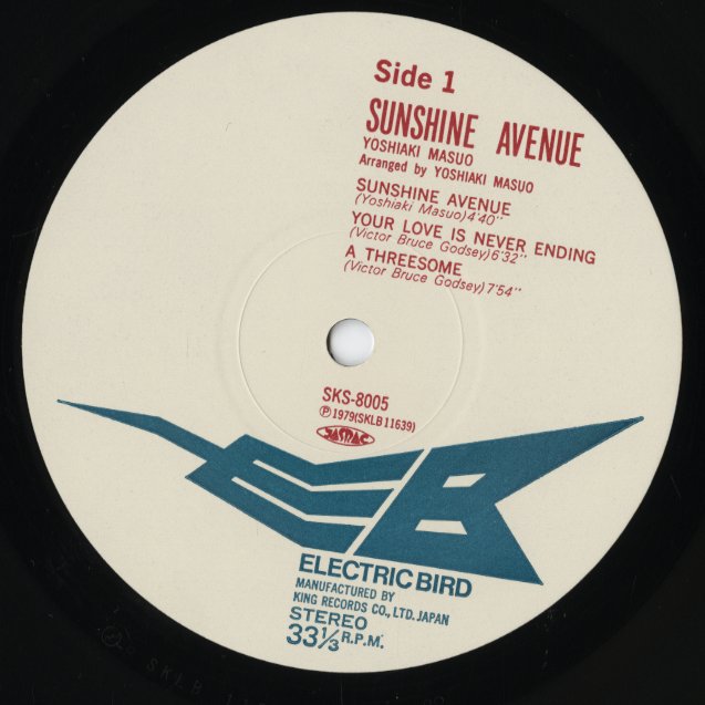 Yoshiaki Masuo - Sunshine Avenue (SKS-8005) LP 1979 JPN Electric Bird|中古LP