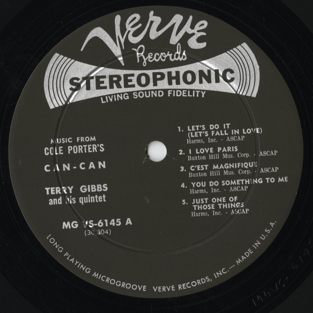 Terry Gibbs Quintet - Music From Cole Porter's Can-Can (MG VS-6145) LP 1960 US Verve|中古LP