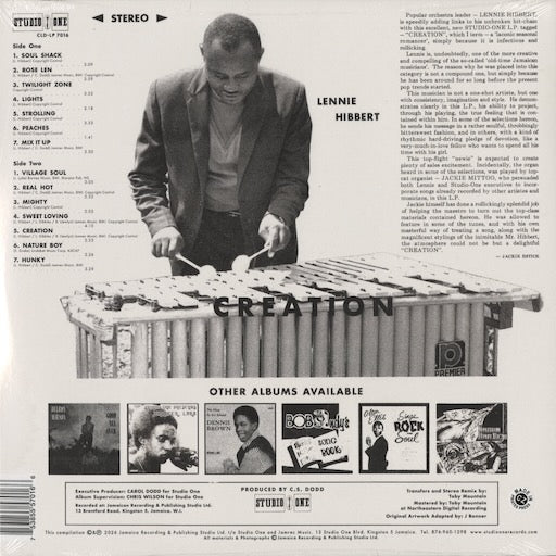 Lennie Hibbert - Creation (CLD-LP 7016) 2026 US Studio One|新品LP back