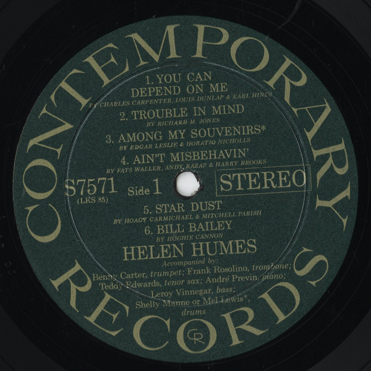 Helen Humes - Helen Humes 1959 (S7571) LP early 1970's US Contemporary Records|中古LP