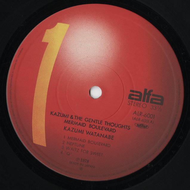 Kazumi Watanabe & The Gentle Thoughts - Mermaid Boulevard (ALR-6001) LP 1978 JPN Alfa Records|中古LP