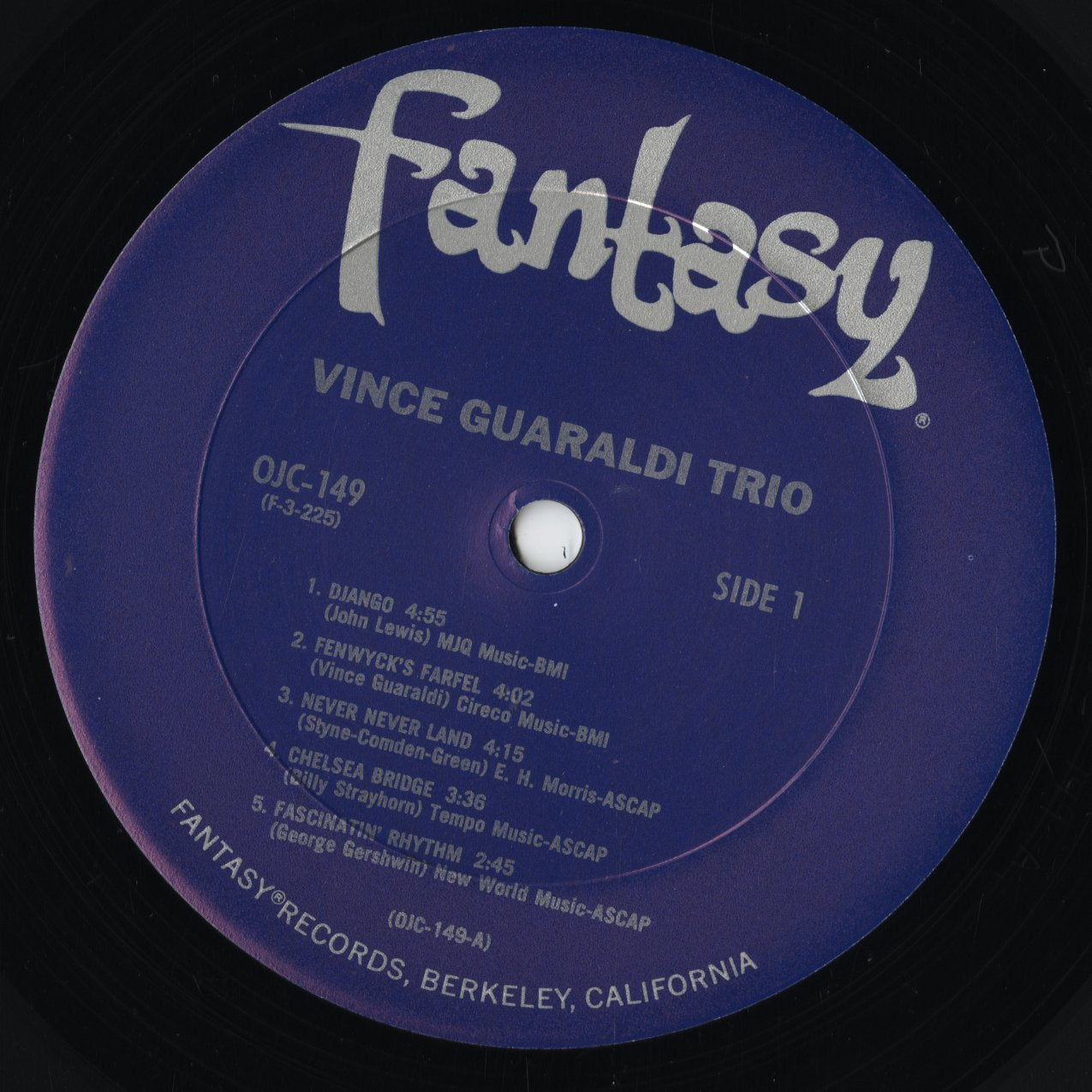 Vince Guaraldi Trio - 1956 (OJC-149) LP 1984 US Fantasy/OJC|中古LP