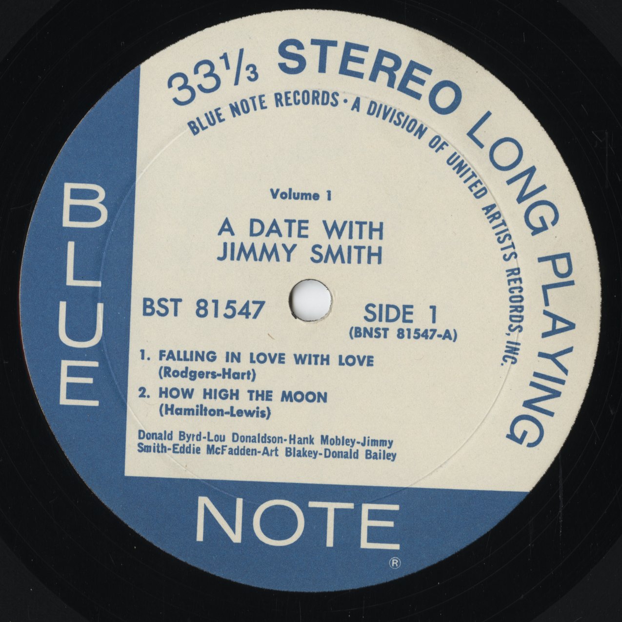 Jimmy Smith - A Date With Jimmy Smith Volume 1 (BST81547) 1967 US Blue Note|中古LP