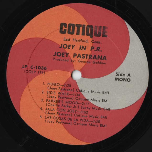 Joey Pastrana – Joey In P.R. (C-1036) LP 1968 US Cotique | 中古LP