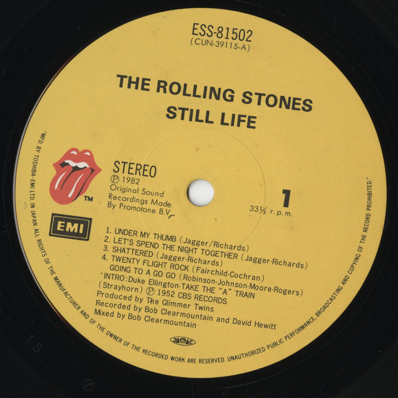 The Rolling Stones - Still Life (American Concert 1981) (ESS-81502) LP 1982 JPN Rolling Stones Records|中古LP
