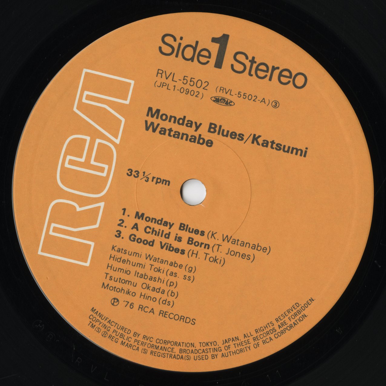 Katsumi Watanabe / 渡辺香津美 / Monday Blues (RVL-5502)