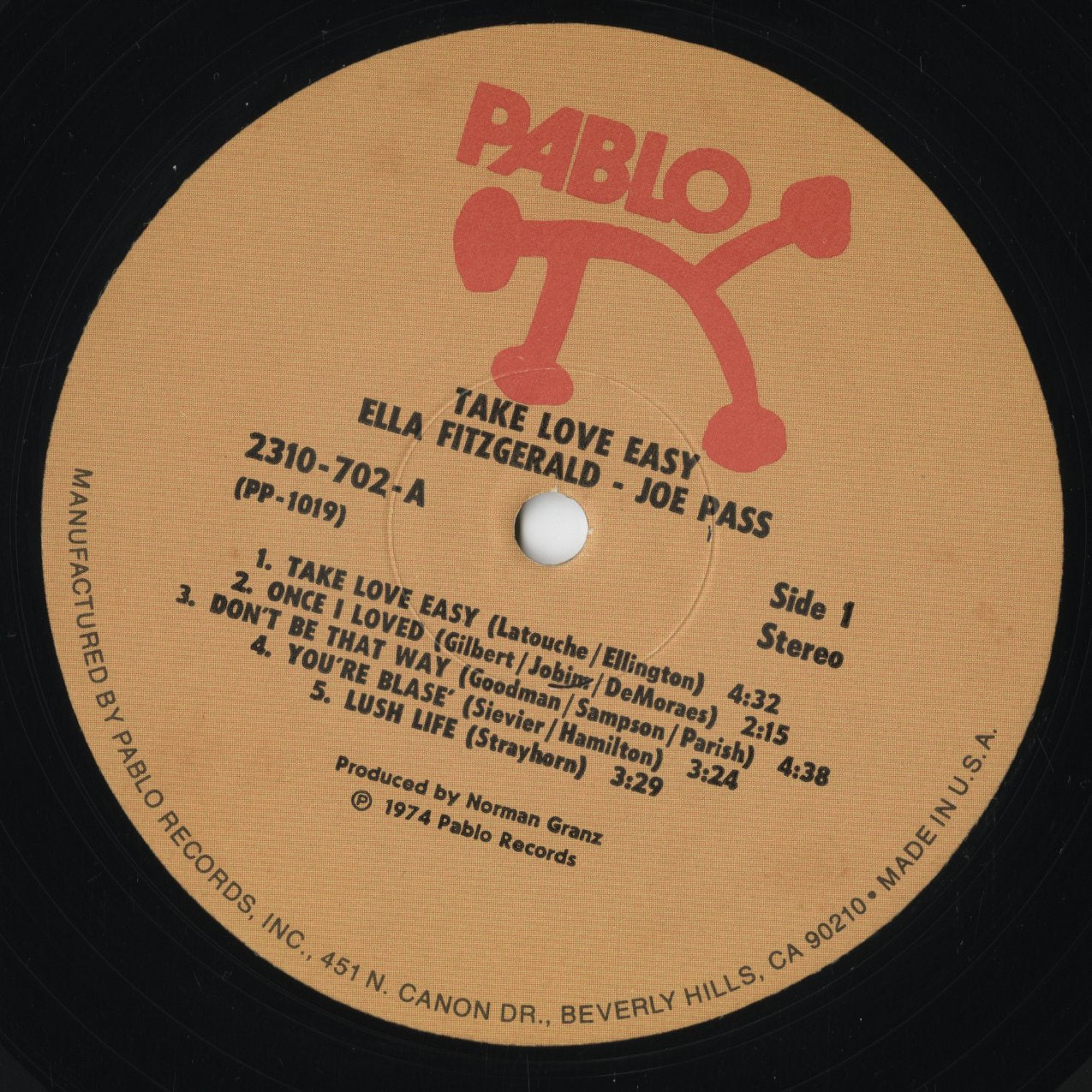 Ella Fitzgerald & Joe Pass - Take Love Easy (2310 702) LP 1977 US Pablo|中古LP