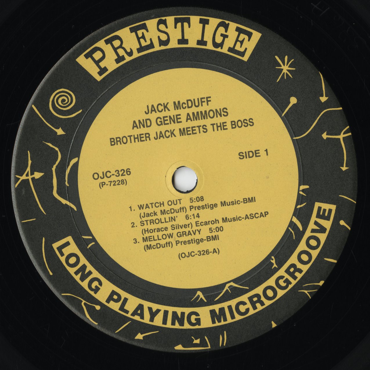 Jack McDuff & Gene Ammons - Brother Jack Meets The Boss (OJC 326) LP 1988 US Prestige/OJC|中古LP