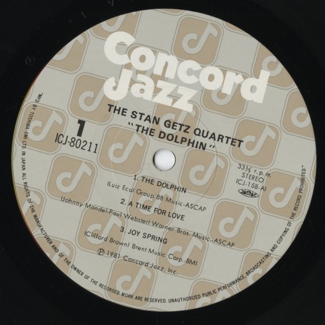 Stan Getz - The Dolphin (ICJ-80211) LP 1981 JPN Concord Jazz - Toshiba EMI|中古LP