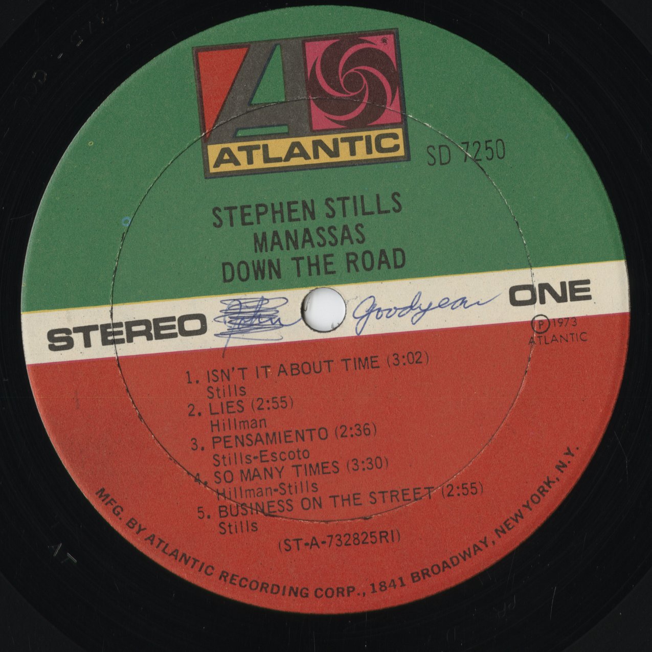 Stephen Stills / Manassas - Down The Road (SD 7250) 1973 US Atlantic|中古LP