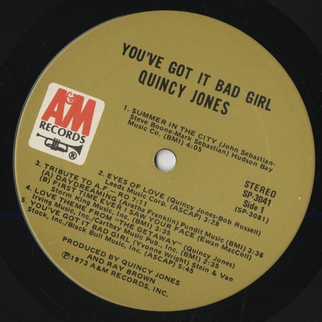 Quincy Jones / クインシー・ジョーンズ / You've Got It Bad Girl (SP3041)