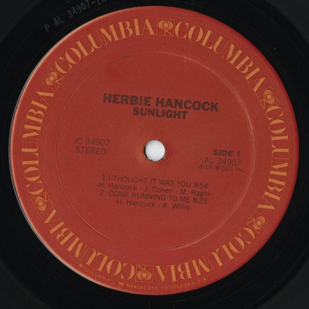 Herbie Hancock - Sunlight (JC 34907) LP 1978 US Columbia|中古LP