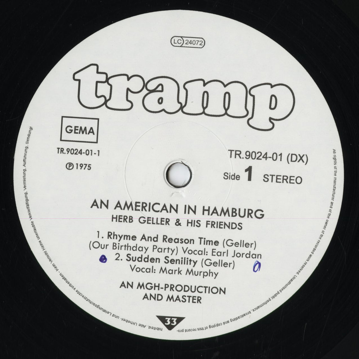 Herb Geller - An American In Hamburg - The View From Here (TRLP 9024) 2013 GER Tramp Records|中古LP