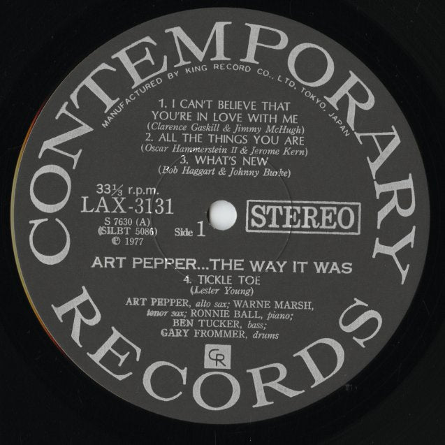 Art Pepper - The Way It Was (LAX3131) LP 1977 JPN Contemporary|中古LP