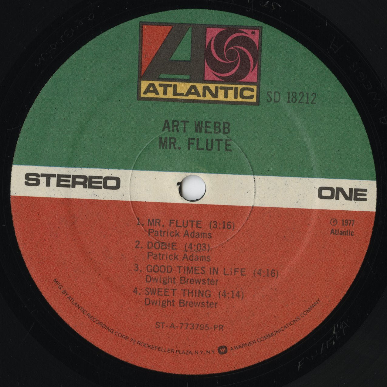 Art Webb - Mr. Flute (SD 18212) LP 1977 US Atlantic|中古LP