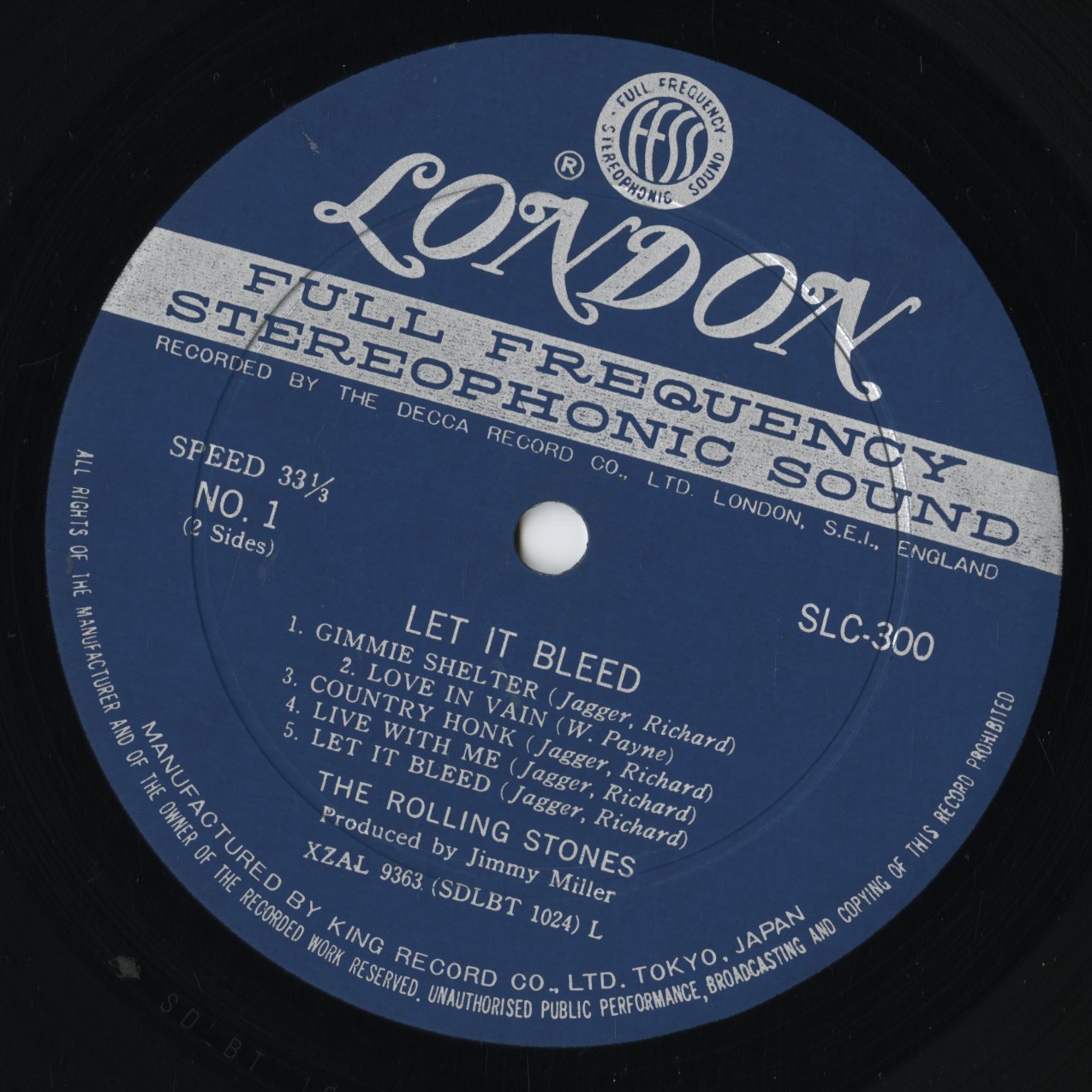 The Rolling Stones - Let It Bleed (SLC 300) LP 1970 JPN London / King Record|中古LP