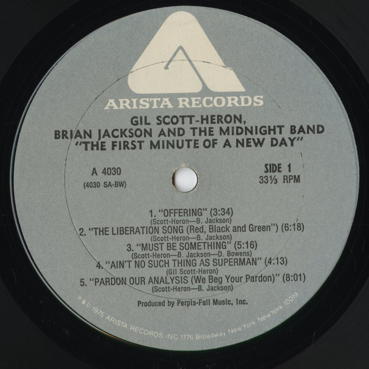 Gil Scott Heron / Brian Jackson - The First Minute Of A New Day (A4030) 1975 US Arista|中古LP