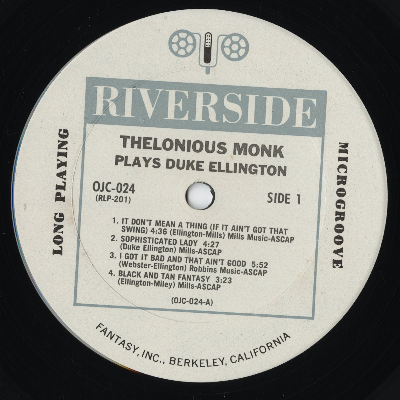 Thelonious Monk - Plays The Music Of Duke Ellington (OJC-024) LP 1982 US RIVERSIDE - OJC|中古LP