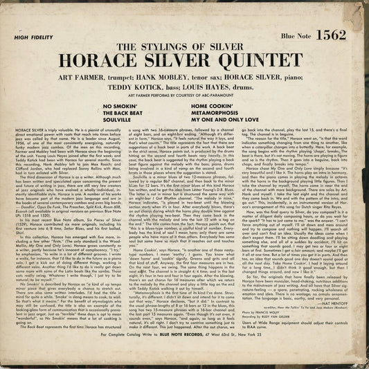Horace Silver Quintet - The Stylings Of Silver (BLP 1562) 1958 US Blue Note|中古LP