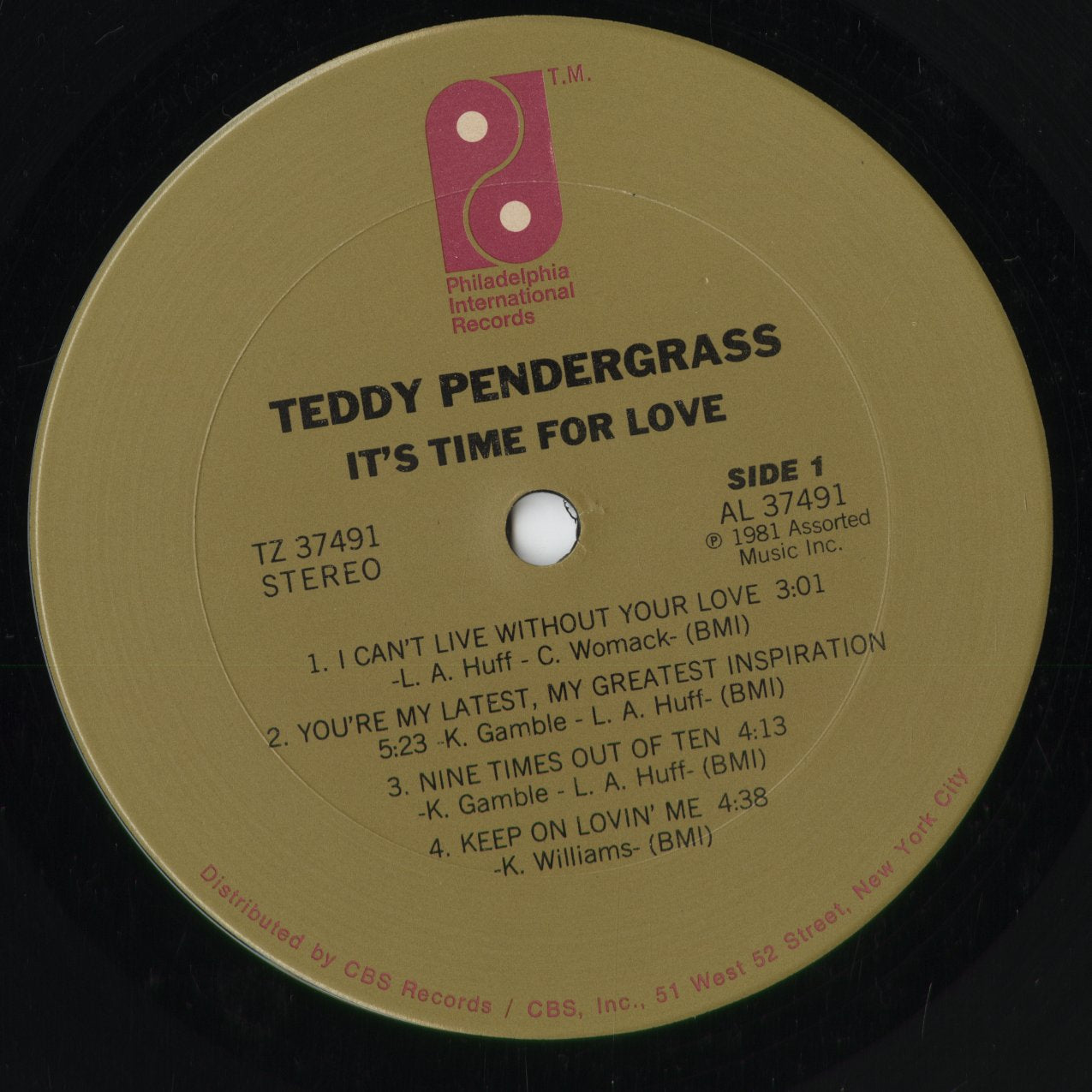 Teddy Pendergrass - It's Time For Love (TZ 37491) 1981 US Philadelphia International|中古LP