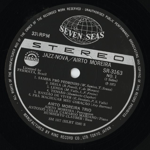 Airto Moreira Trio – Jazz-Nova: Airto Moreira (SR 3163) LP 1973 JPN Seven Seas / Fermata|中古LP