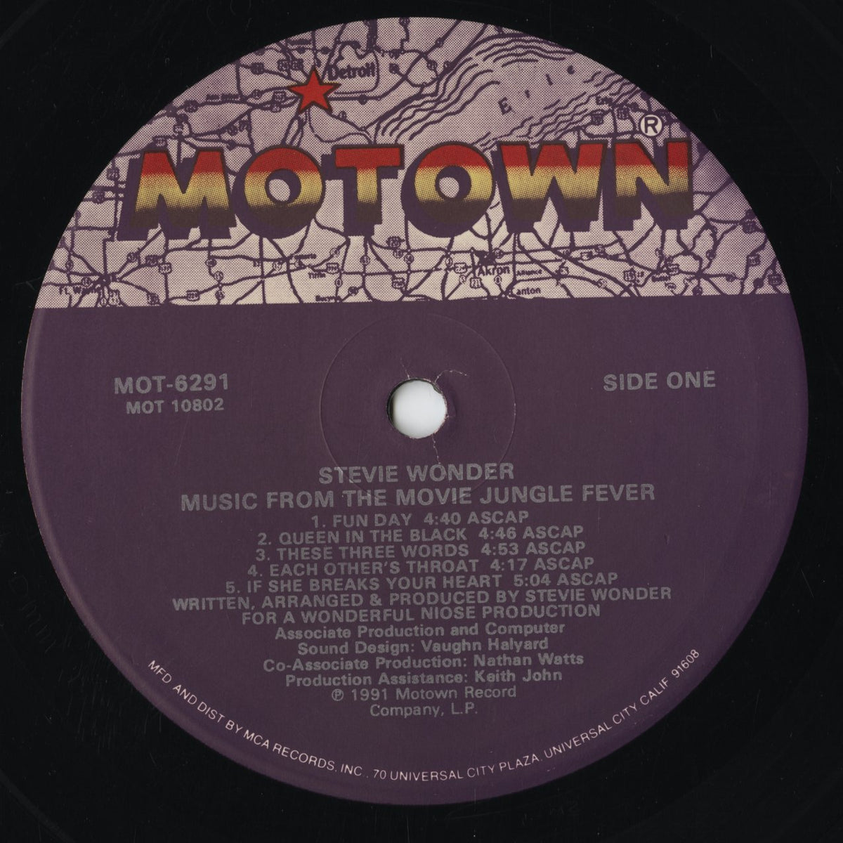 Stevie Wonder - Music From The Movie Jungle Fever (MOT-6291) 1991 US Motown|中古LP