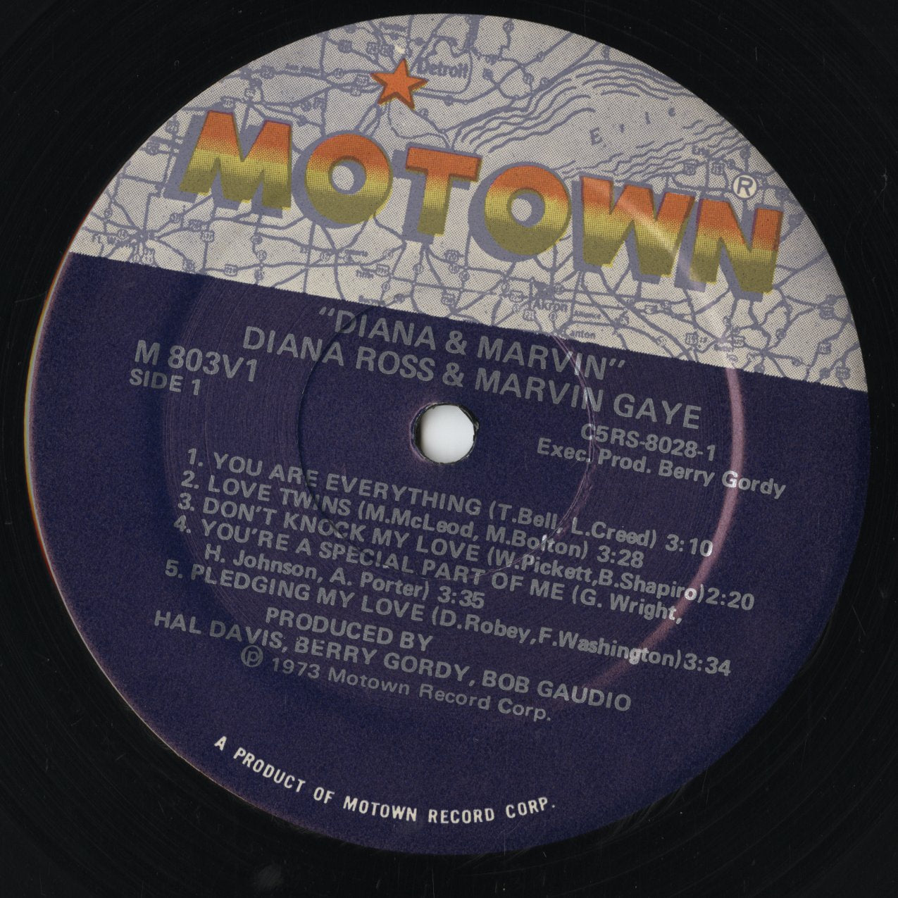 Diana Ross & Marvin Gaye - Diana & Marvin (M-803V1) 1973 US Motown|中古LP