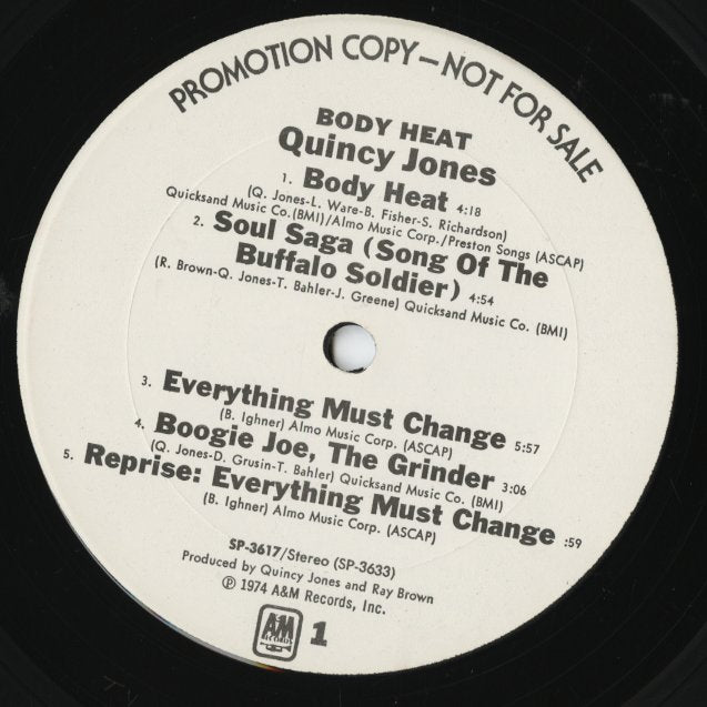 Quincy Jones / クインシー・ジョーンズ / Body Heat (SP 3617)