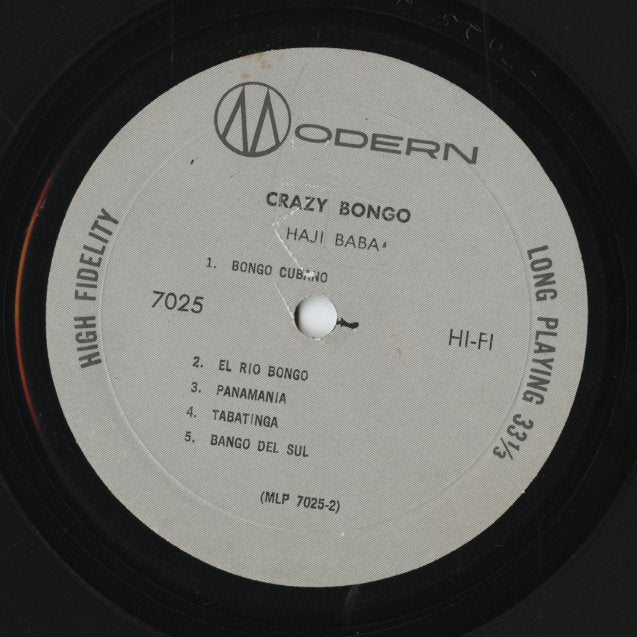 Haji Baba - Crazy Bongo (MLP-7025) 1962 US Modern Records|中古LP label