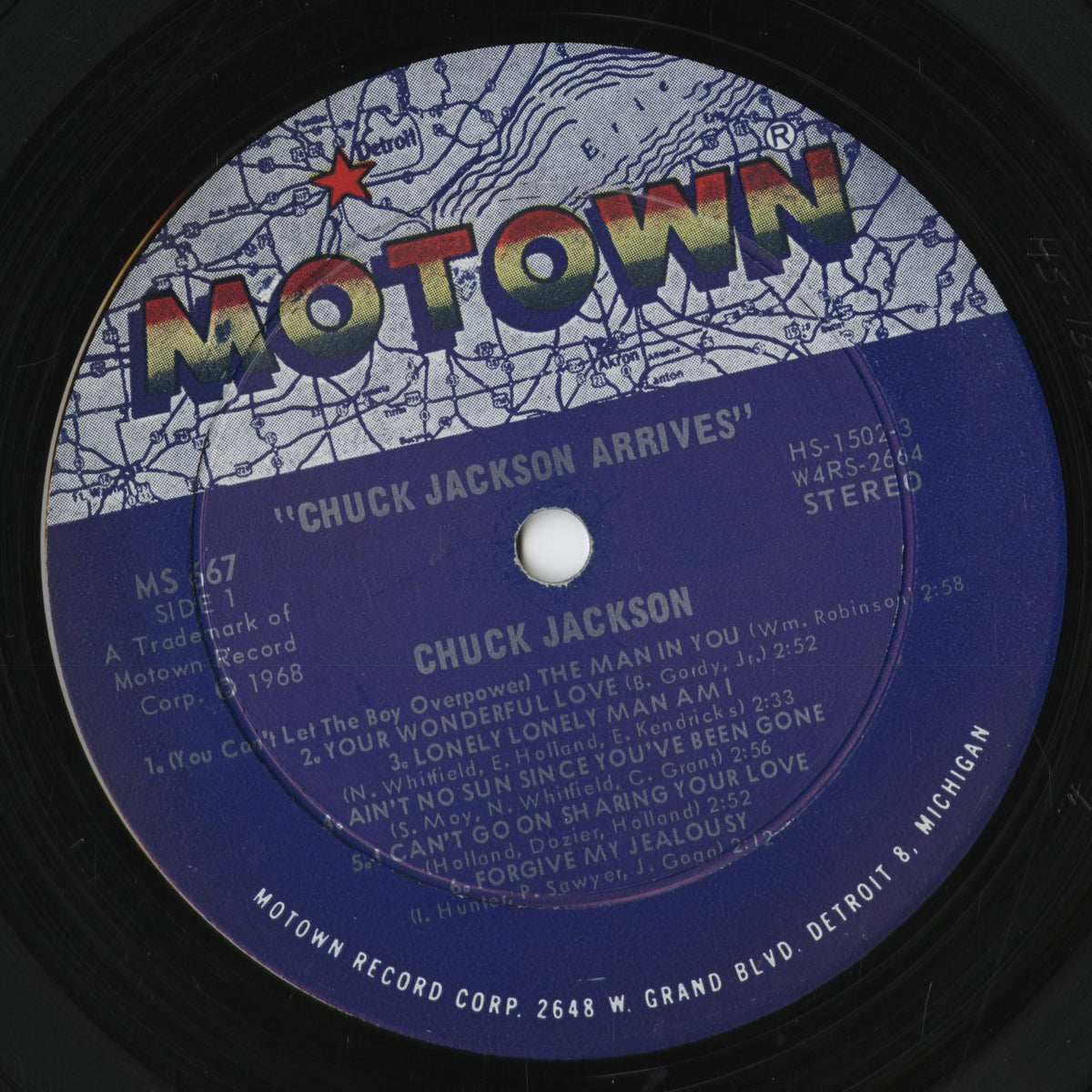 Chuck Jackson - Arrives! (MS667) 1968 US Motown|中古LP