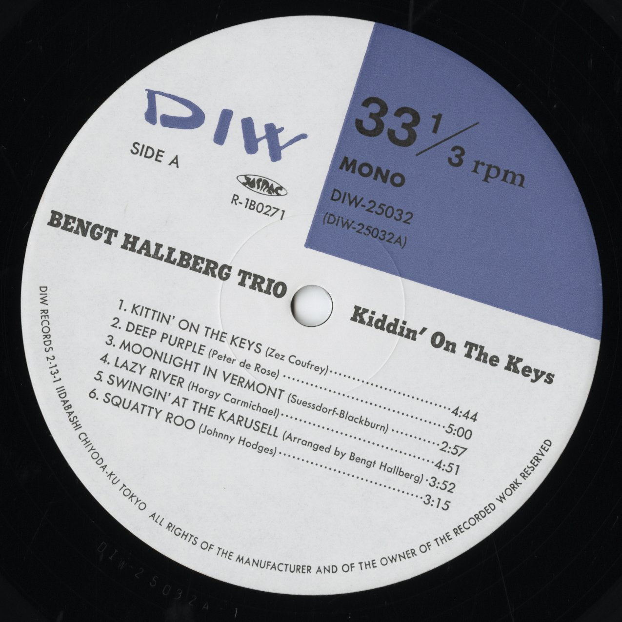 Bengt Hallberg / ベンクト・ハルベルク / Kiddin' On The Keys (DIW-25032)