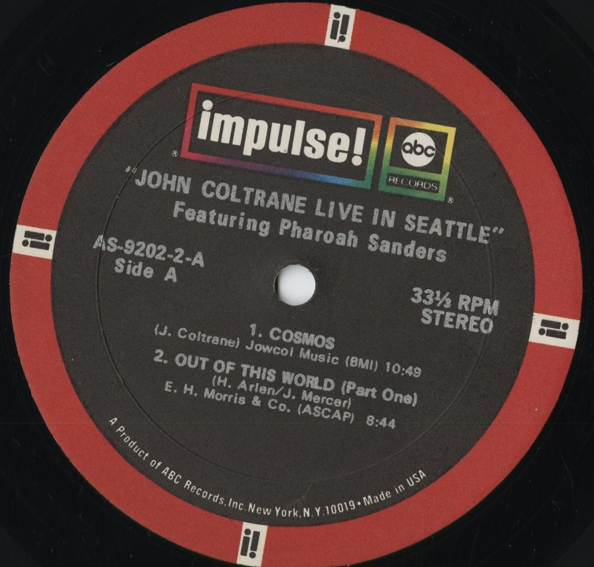 John Coltrane Featuring Pharoah Sanders - Live In Seattle (AS-9202-2) 1971 US Impulse|中古LP