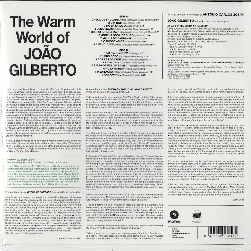Joao Gilberto / ジョアン・ジルベルト / The Warm World Of Joao Gilberto- 180g