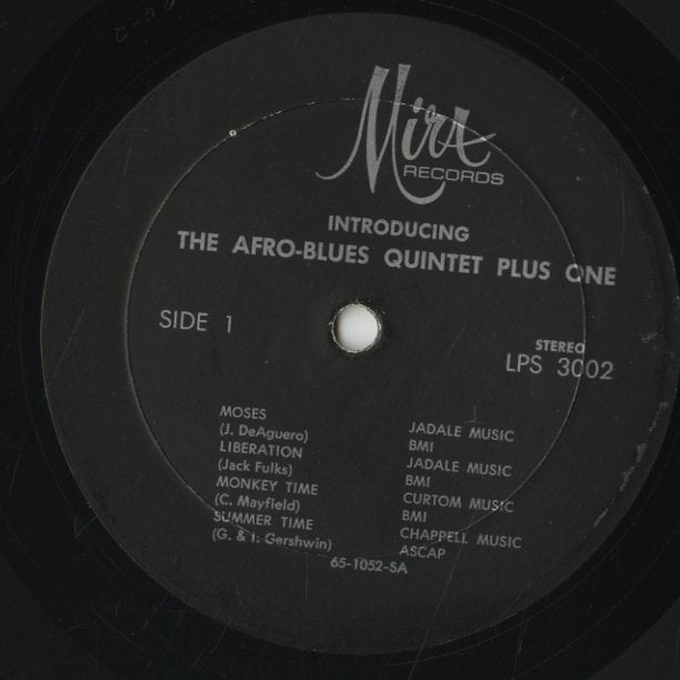 Afro Blues Quintet Plus One - Introducing (LPS 3002) LP 1965 US Mira Records|中古LP