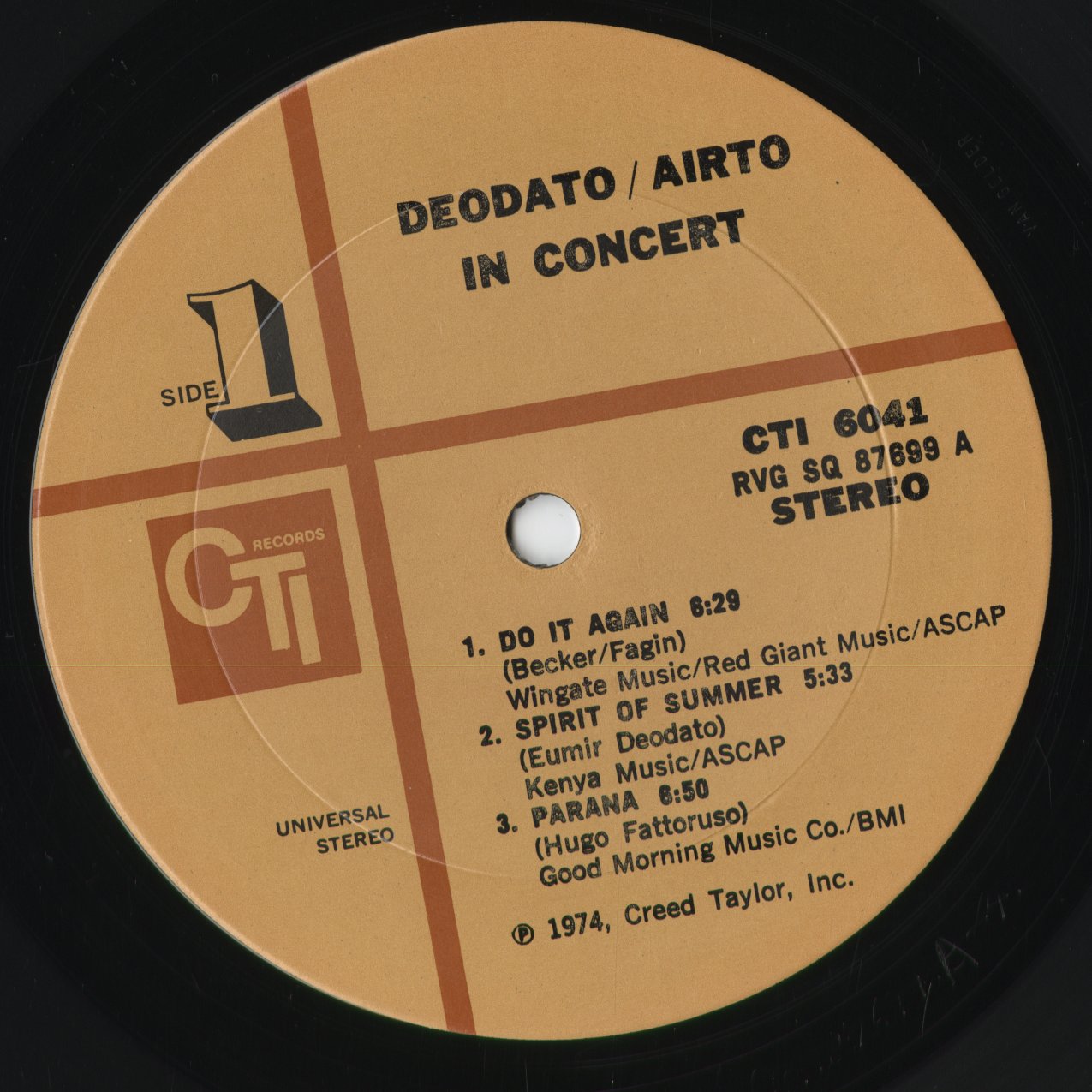 Deodato / Airto - In Concert (CTI 6041) 1974 US CTI|中古LP