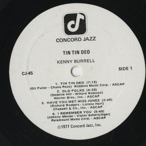 Kenny Burrell / ケニー・バレル / Tin Tin Deo (CJ-45)