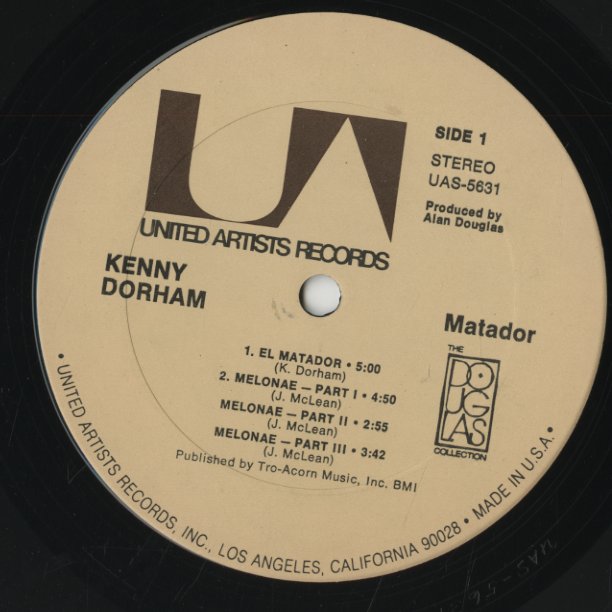Kenny Dorham – Matador (UAS 5631) 1963/1972 US United Artists Jazz | 中古LP
