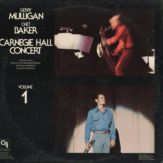 Gerry Mulligan, Chet Baker - Carnegie Hall Concert Volume 1 (CTI 6054 S1) 1975 US CTI|中古LP