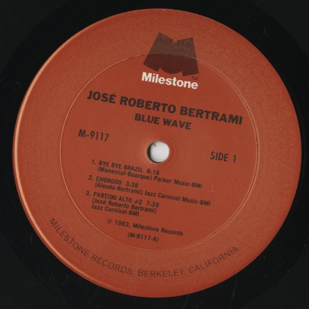 Jose Roberto Bertrami - Blue Wave (M-9117) 1983 US Milestone|中古LP