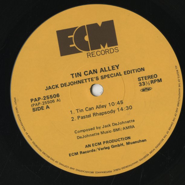 Jack DeJohnette's Special Edition - Tin Can Alley (PAP25506) 1981 JPN Trio Records / ECM|中古LP