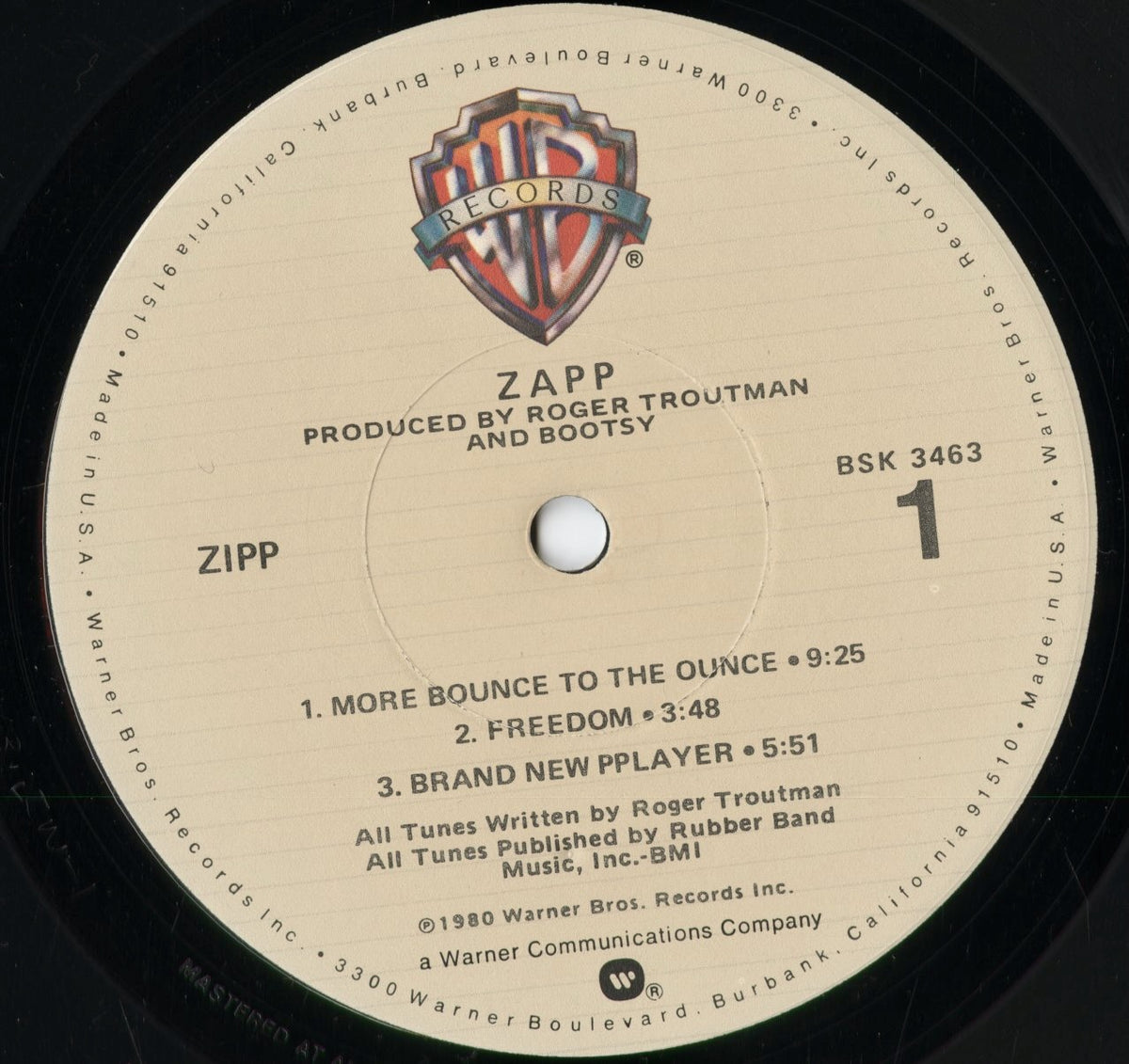 Zapp - Zapp (BSK 3463) 1980 US Warner Bros.|中古LP