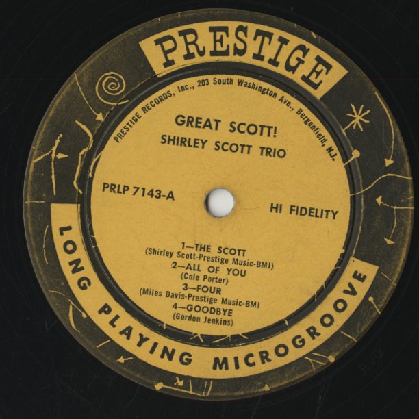 Shirley Scott / シャーリー・スコット / Great Scott (PRLP7143)