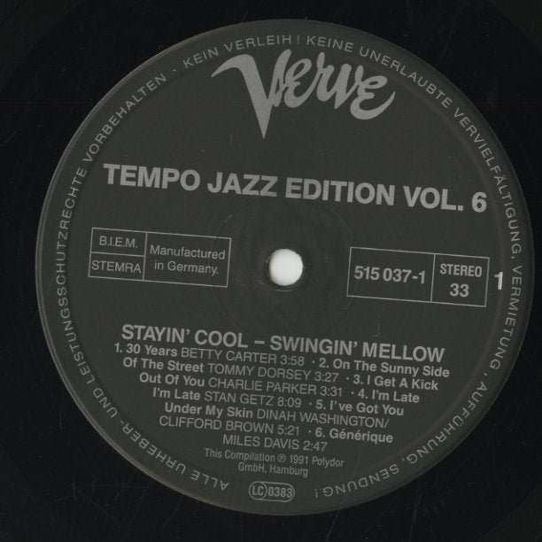 V.A. / Tempo Jazz Edition Vol. 6 (Verve 515 037-1) LP 1991 Germany|中古LP