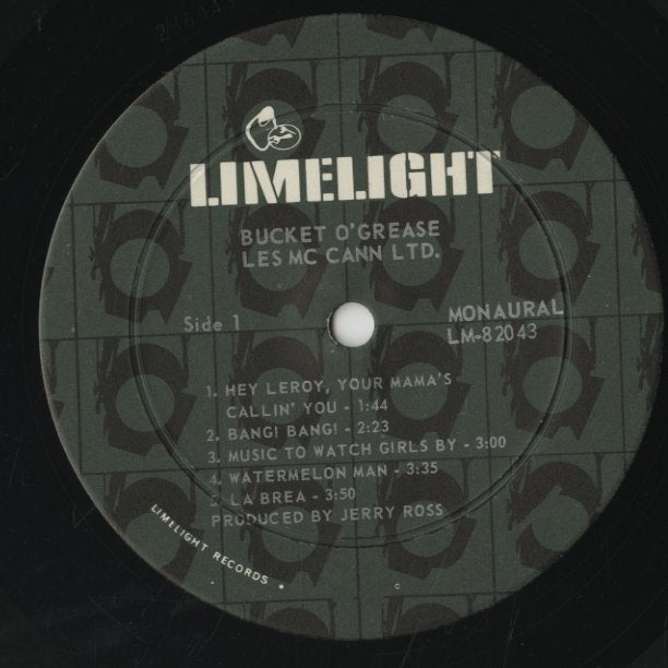 Les McCann – Bucket O' Grease (LM 82043) 1967 US Limelight | 中古LP