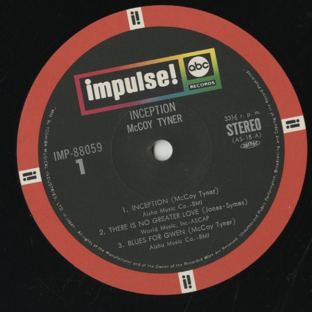 McCoy Tyner / マッコイ・タイナー / Inception (IMP88059)