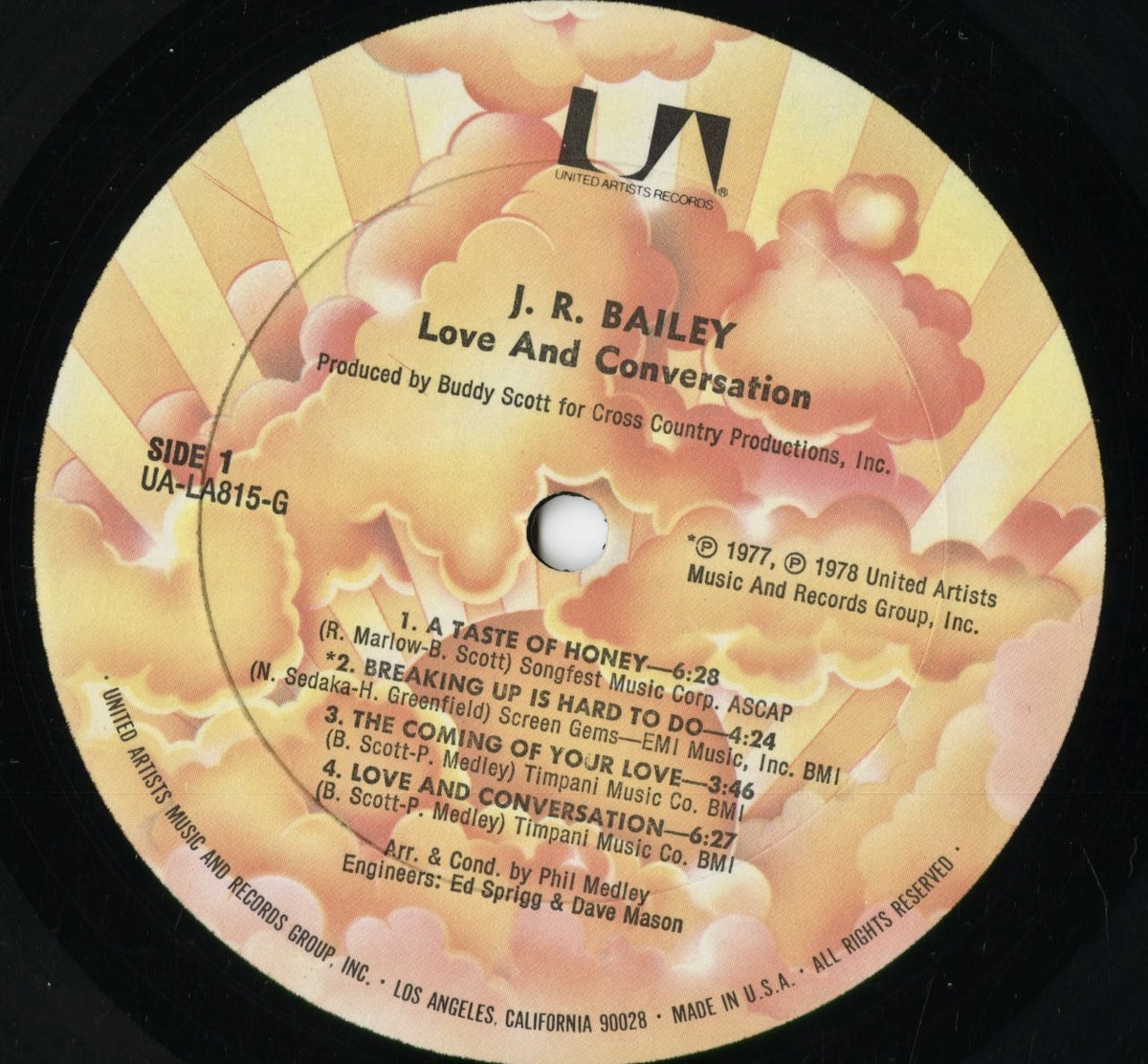 J.R. Bailey - Love & Conversation (UA-LA815-G) 1977 US United Artists|中古LP