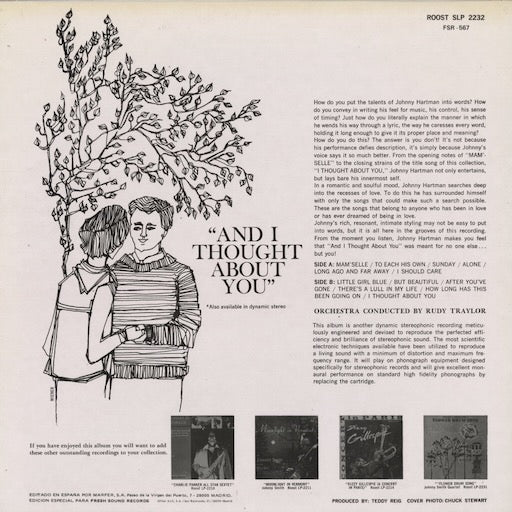 Johnny Hartman - And I Thought About You (FSR-567) 1987 SPA Fresh Sound Records|中古LP