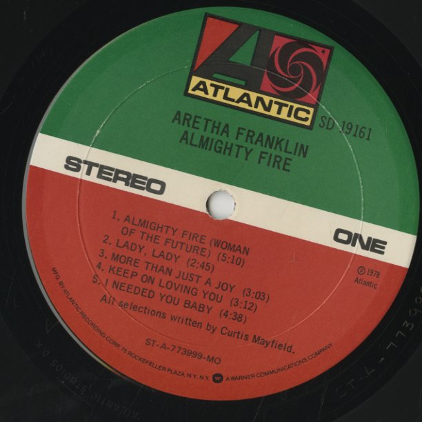 Aretha Franklin / アレサ・フランクリン / Almighty Fire (SD 19161)