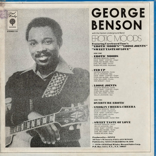 George Benson - Erotic Moods (L.P. 131) 1978 US Paul Winley|中古LP