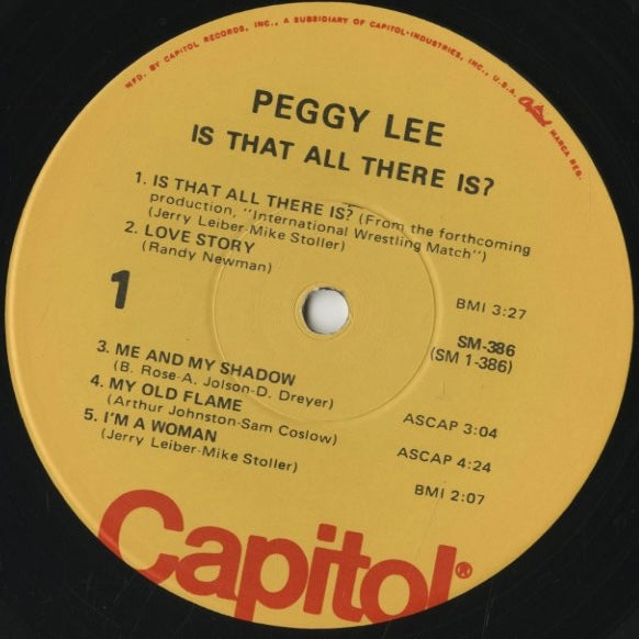 Peggy Lee / ペギー・リー / Is That All There Is? (SM-386)